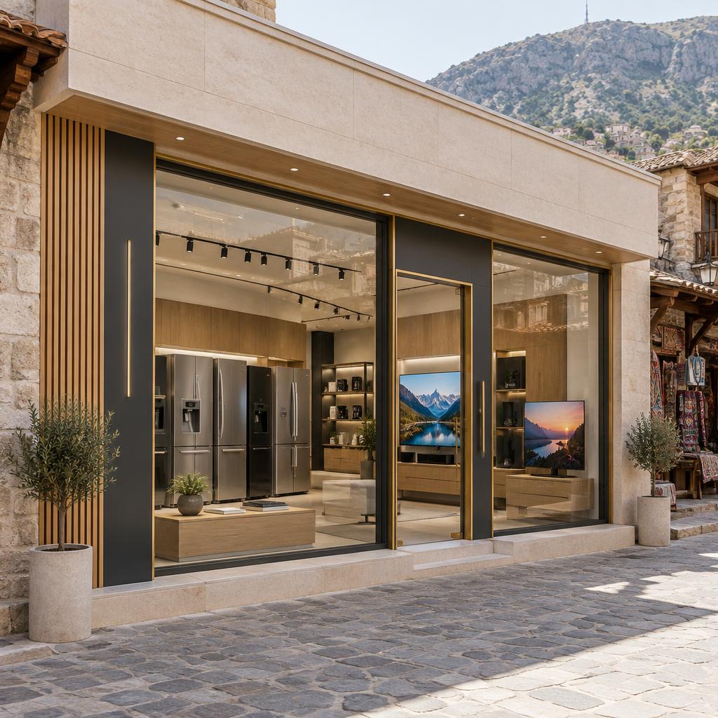 نمای بیرونی فروشگاه زرین کالا در بازار بانه